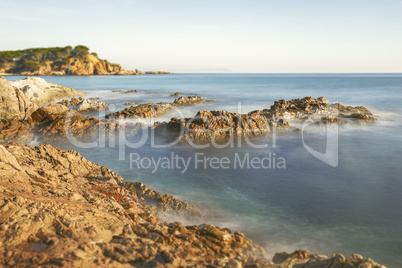 Nice landscape of the Spanish coastal in Costa Brava, Playa de A