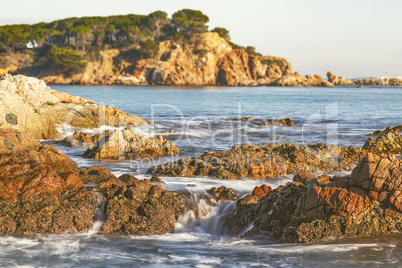 Nice landscape of the Spanish coastal in Costa Brava, Playa de A