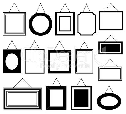 Set of different picture frames