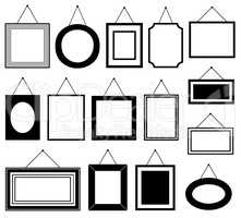 Set of different picture frames