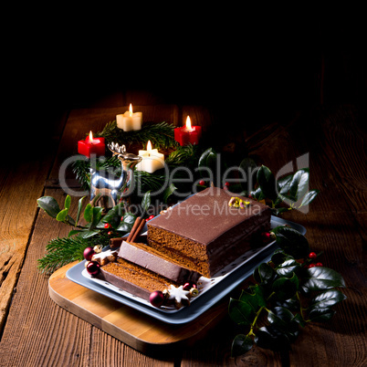 Chocolate gingerbread with filling