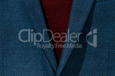 Closeup fashion image.body detail of a business man. blue wool suit closeup