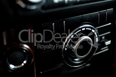 Photo of dashboard of car, Interior View of the modern business car, detail. Closeup fashion image.