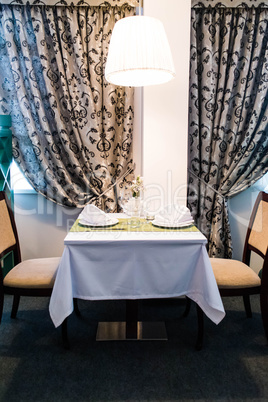 interior of the restaurant in pastel color