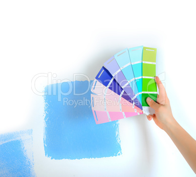 multi-colored paint samplers