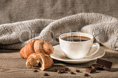 Coffee with croissants