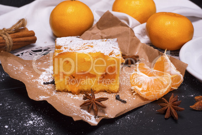 angerine pie sprinkled with powdered sugar