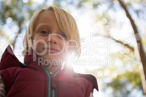 Portrait of little girl in the forest