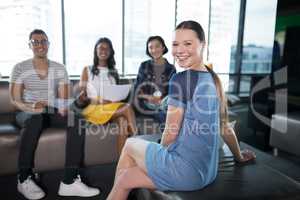 Portrait of smiling female executive in office