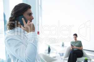 Executive talking on the phone