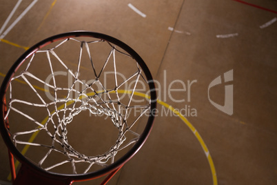 Basketball hoop in the court