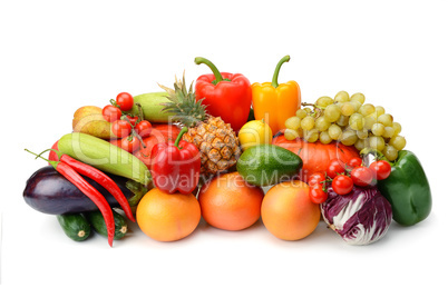 fruit and vegetable isolated on white background fruit and vegetable isolated on white background