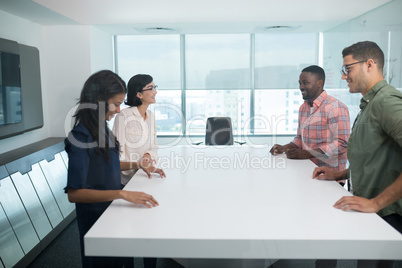 Business executives in boardroom