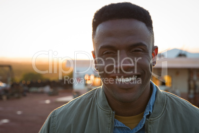 Man smiling on a sunny day