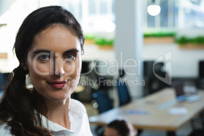 Beautiful female executive looking at camera