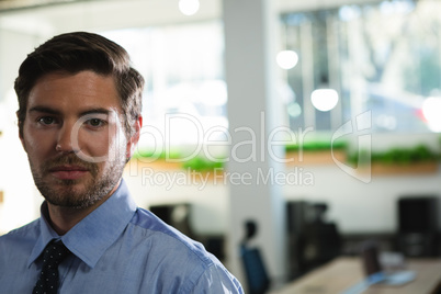 Male executive looking at camera in the office