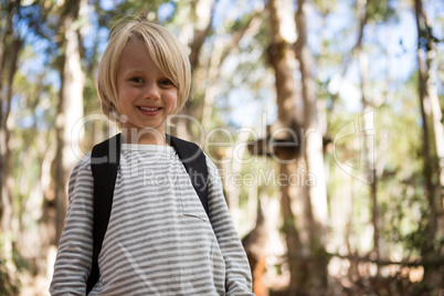 Portrait of little girl in the forest