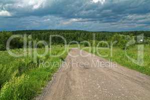 dirty dirt road in the Tula region