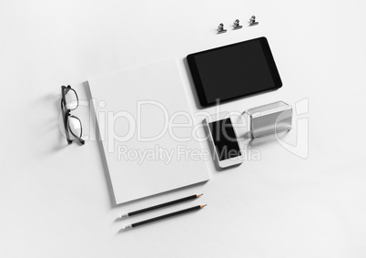 Blank stationery and gadgets