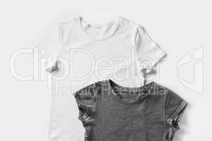 Gray and white t-shirts