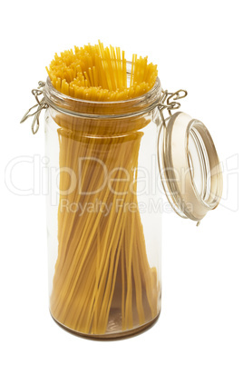 pasta in glass can