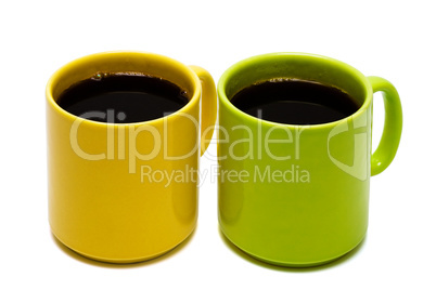 yellow and green mug