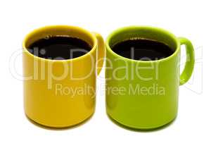 yellow and green mug