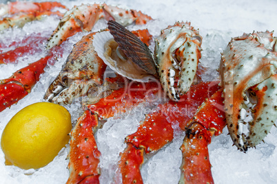 Fresh seafood in fish market