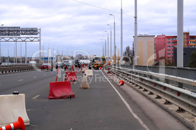 the repair of the roads, warning road repairs road signs