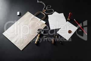 Stationery on black