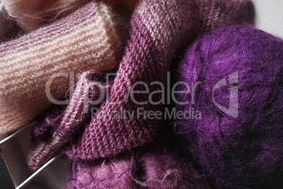 Purple and pink yarn