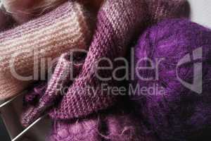 Purple and pink yarn