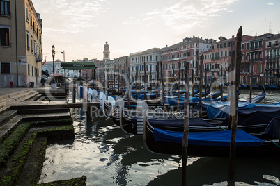 Grand Canal in the morning , Venice , Italy .