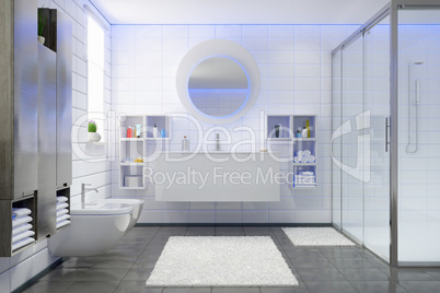 3d render of a modern bathroom