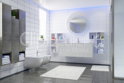 3d render of a modern bathroom.