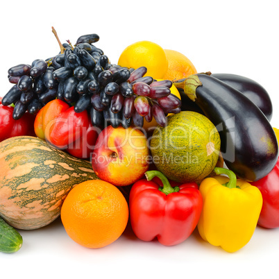 fruits and vegetables isolated on white