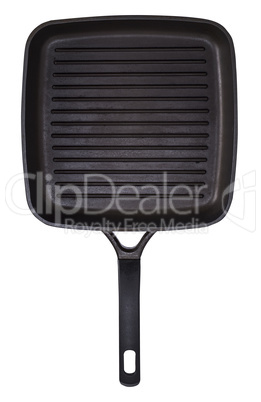 empty black square grill pan