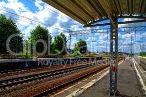 Russian train station on a Sunny day