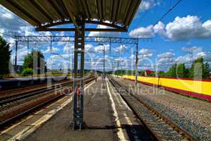 Russian train station on a Sunny day