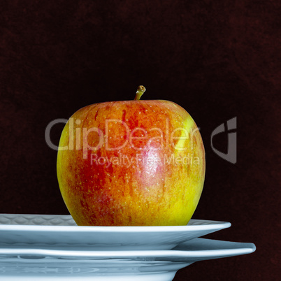 Apple on plate