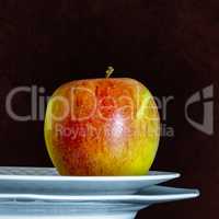 Apple on plate