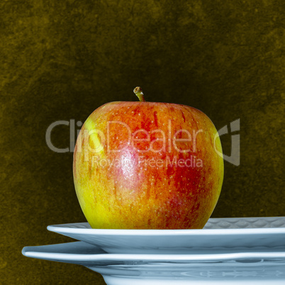 Apple on plate