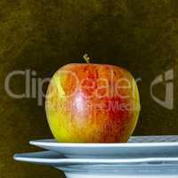 Apple on plate