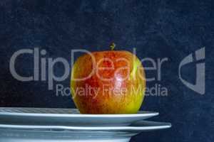 Apple on plate