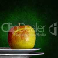 Apple on plate