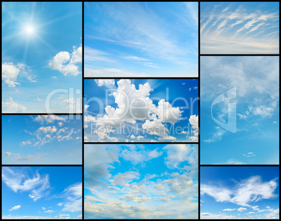 Beautiful collection of clouds in the blue sky.