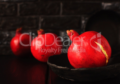 Still life with a pomegranate. Autumn fruits.