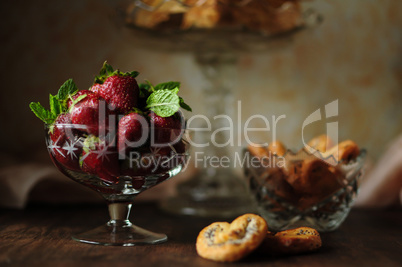 Still life with strawberries