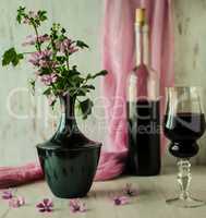 Still life with a glass of wine.