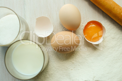 Preparation of ingredients for baking.